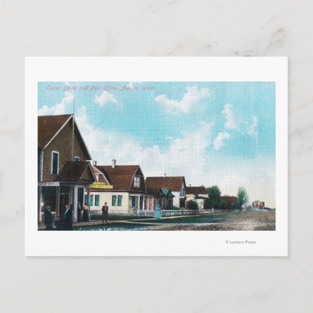 Außenansicht der Post auf der Cedar Street Postkarte (Vorderseite)