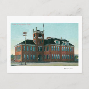 Außenansicht der Public SchoolMedford, OR Postkarte