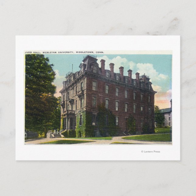 Außenansicht der Richterhalle, Universität Wesleya Postkarte (Vorderseite)