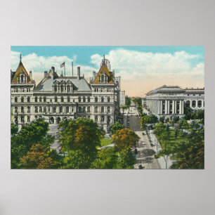 Außenansicht der Staats-Hauptstadt u. pädagogisch Poster