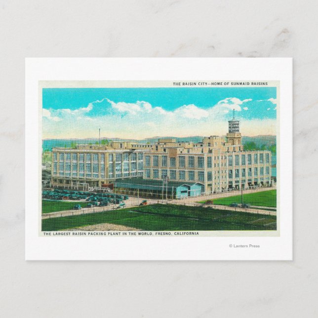 Außenansicht der Sun-Maid Raisin-Pflanze Postkarte (Vorderseite)