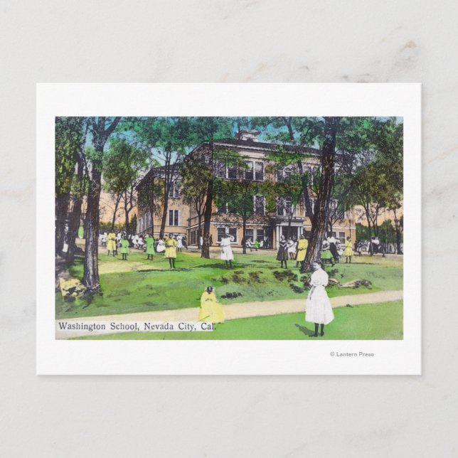 Außenansicht der Washington School Postkarte (Vorderseite)