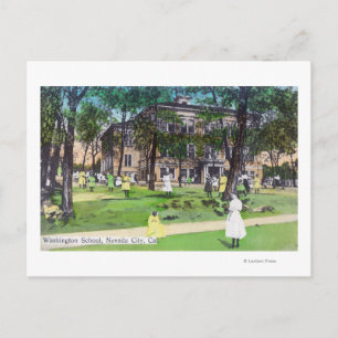 Außenansicht der Washington School Postkarte