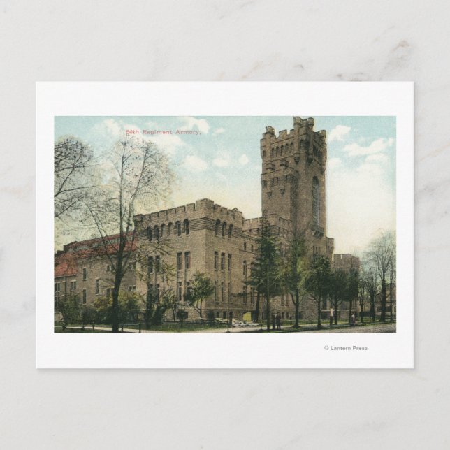Außenansicht des 54. Regiment-Arsenals Postkarte (Vorderseite)