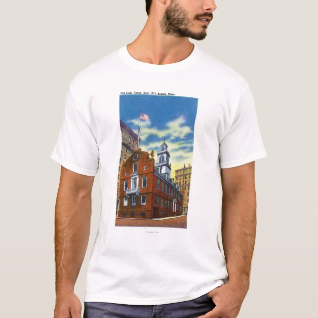Außenansicht des alten Staats-Hauses T-Shirt (Vorderseite)