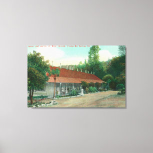 Außenansicht des Anhangs und der Hotelgrundlagen Leinwanddruck