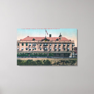 Außenansicht des Anschlusses und des Depots Leinwanddruck