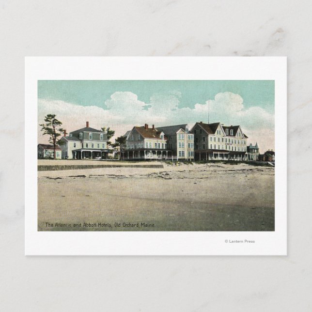 Außenansicht des Atlantiks und der Abbott Hotels Postkarte (Vorderseite)