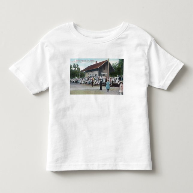 Außenansicht des Bahnhofs auf 4. von Kleinkind T-shirt (Vorderseite)