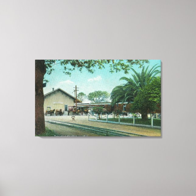 Außenansicht des DepotsHealdsburg, CA Leinwanddruck (Vorderseite)