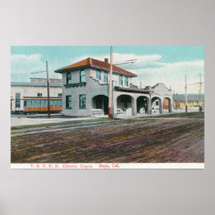Außenansicht des elektrischen Depots VBN Eisenbahn Poster