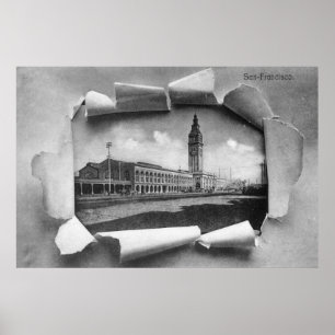 Außenansicht des Fährbahnhofs Poster