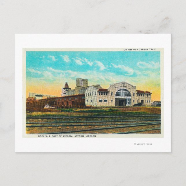 Außenansicht des Hafens von Astoria Dock Gebäude Postkarte (Vorderseite)