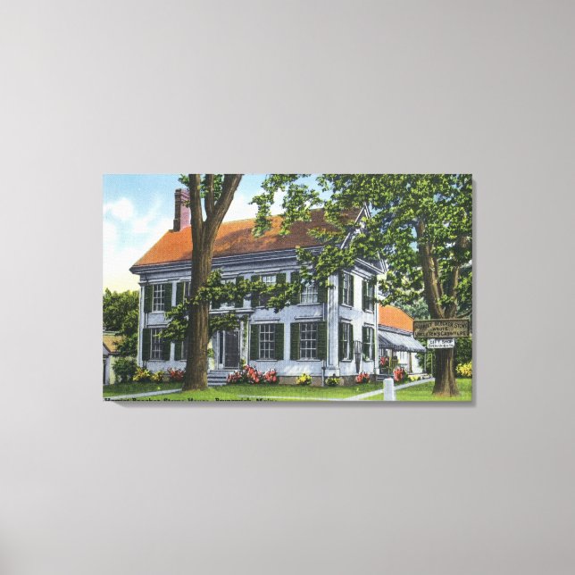 Außenansicht des Harriet Beecher Stowe House Leinwanddruck (Vorderseite)