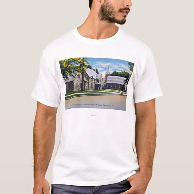 Außenansicht des heiligen Herz-Katholischen T-Shirt (Vorderseite)
