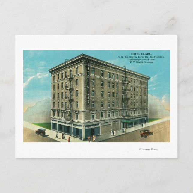 Außenansicht des Hotels Clark Postkarte (Vorderseite)