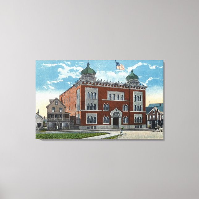 Außenansicht des Kora-Tempels, Schrein Leinwanddruck (Vorderseite)