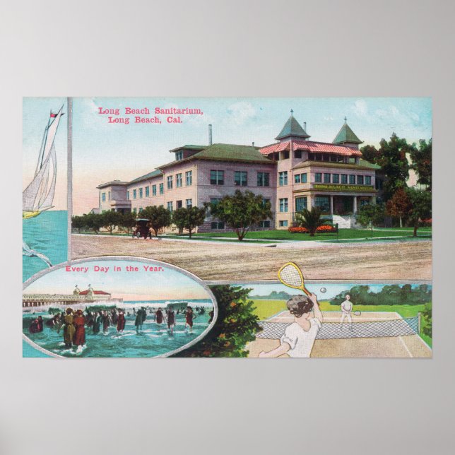 Außenansicht des Long Beach Sanitarium Poster (Vorne)