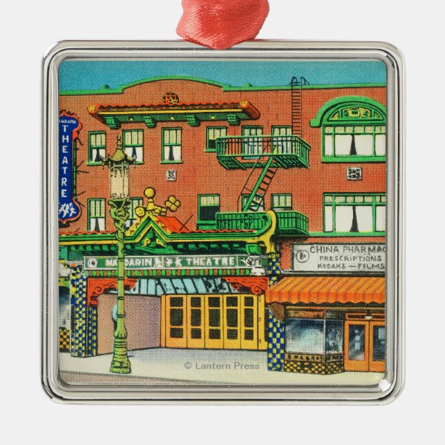 Außenansicht des Mandarinen-Theaters, Silbernes Ornament (Vorne)