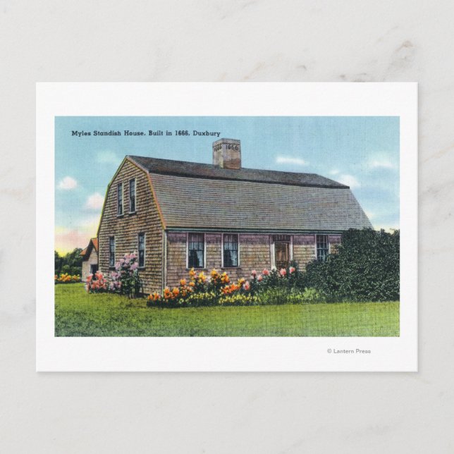 Außenansicht des Myles Standish House Postkarte (Vorderseite)