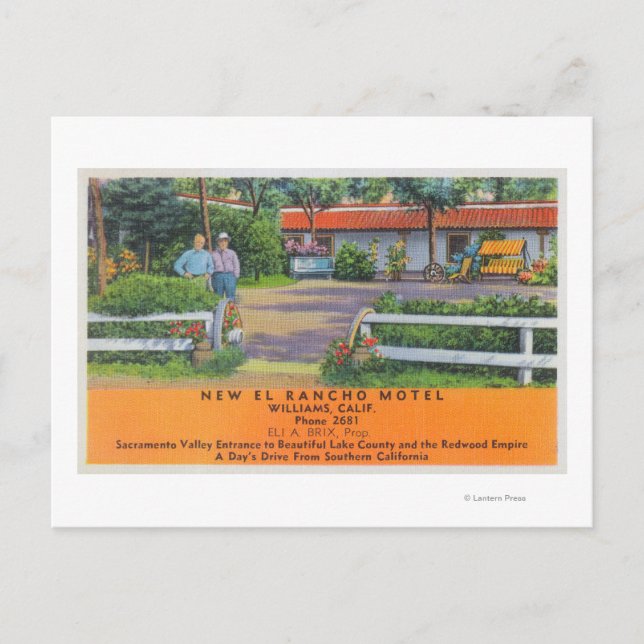 Außenansicht des neuen El Rancho Motel Postkarte (Vorderseite)