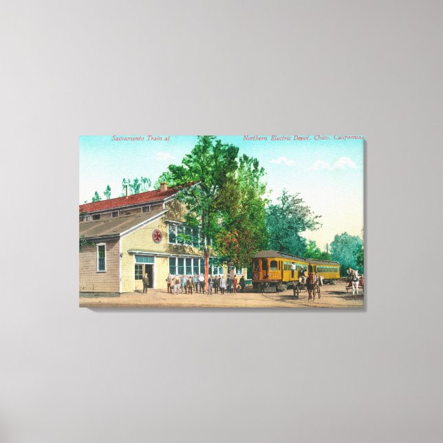 Außenansicht des Northern Electric Depot Leinwanddruck (Vorderseite)