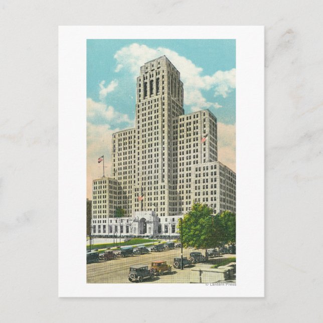 Außenansicht des NY Staat Office Bldg Postkarte (Vorderseite)