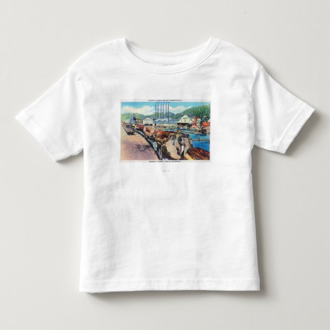 Außenansicht des pazifischen Bauholzes Co, Rotholz Kleinkind T-shirt (Vorderseite)