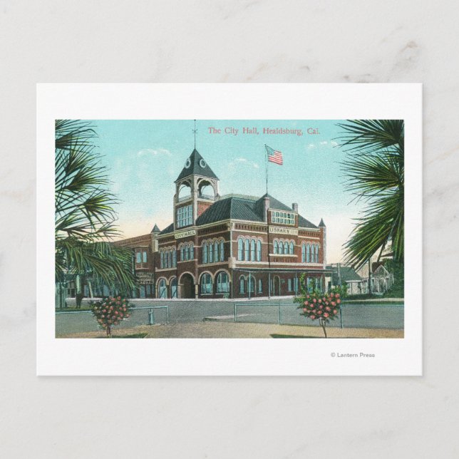 Außenansicht des RathausesHealdsburg, CA Postkarte (Vorderseite)