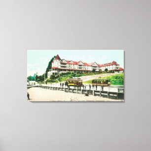 Außenansicht des Seestrand-Hotels Leinwanddruck