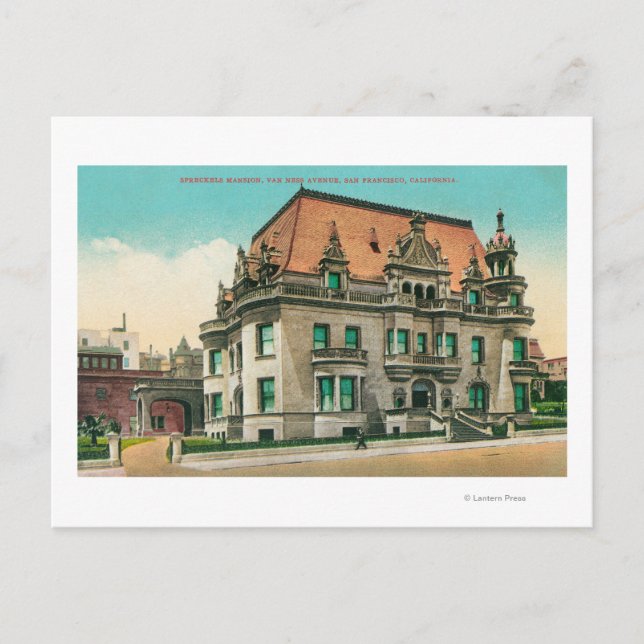 Außenansicht des Spreckels, Van Ness Postkarte (Vorderseite)