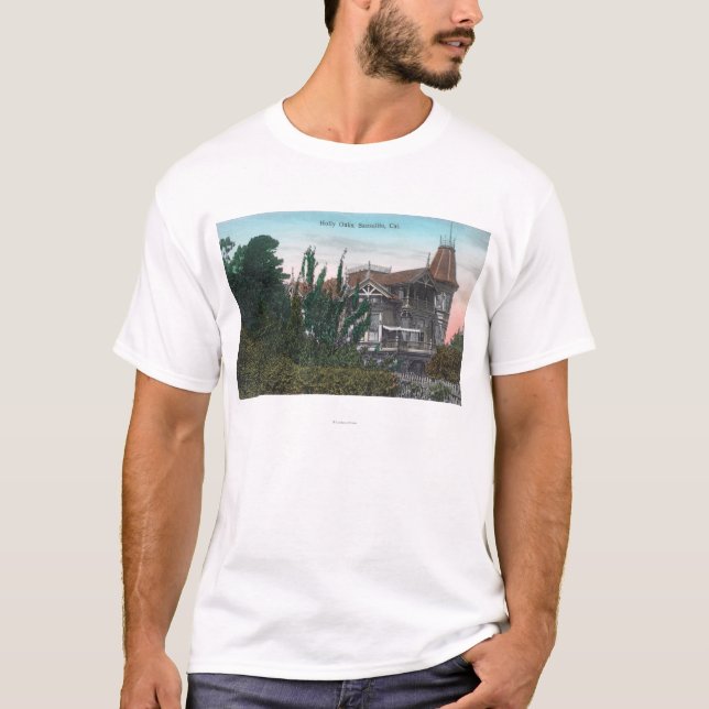 Außenansicht des Stechpalmen-Eichen-Gebäude T-Shirt (Vorderseite)