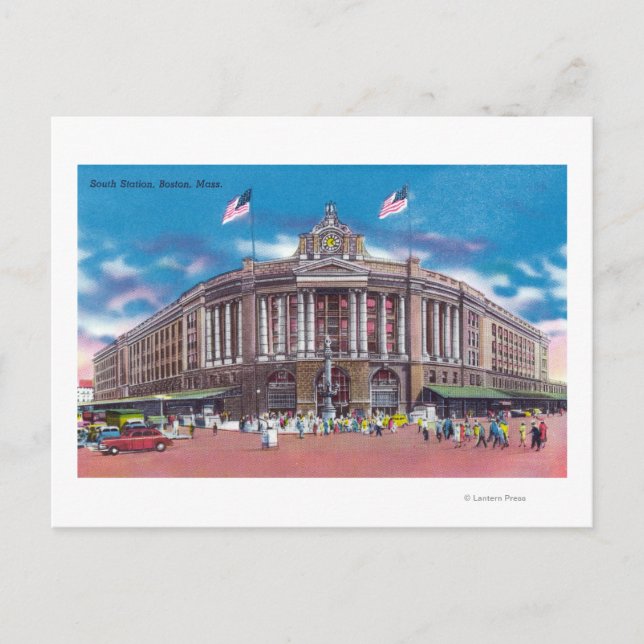 Außenansicht des Südbahnhofs Postkarte (Vorderseite)