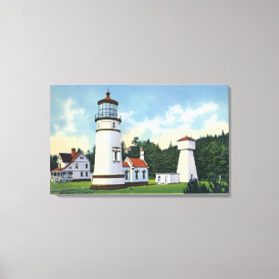 Außenansicht des Umpqua LighthouseCoast Leinwanddruck