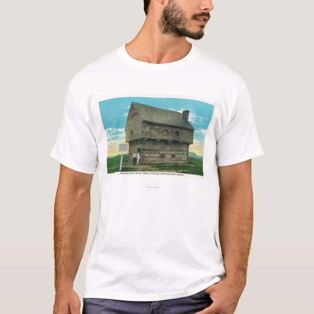 Außenansicht des Zeitraum-Block-Hauses T-Shirt (Vorderseite)