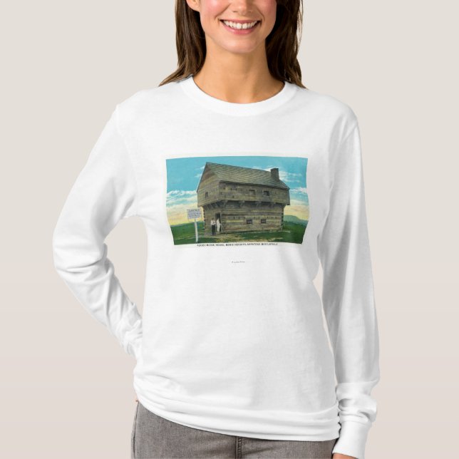 Außenansicht des Zeitraum-Block-Hauses T-Shirt (Vorderseite)