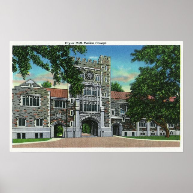 Außenansicht Taylor Hall, Vassar-Uni Poster (Vorne)