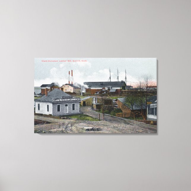 Außenansicht von Clark-Nickerson Lumber Co Leinwanddruck (Vorderseite)