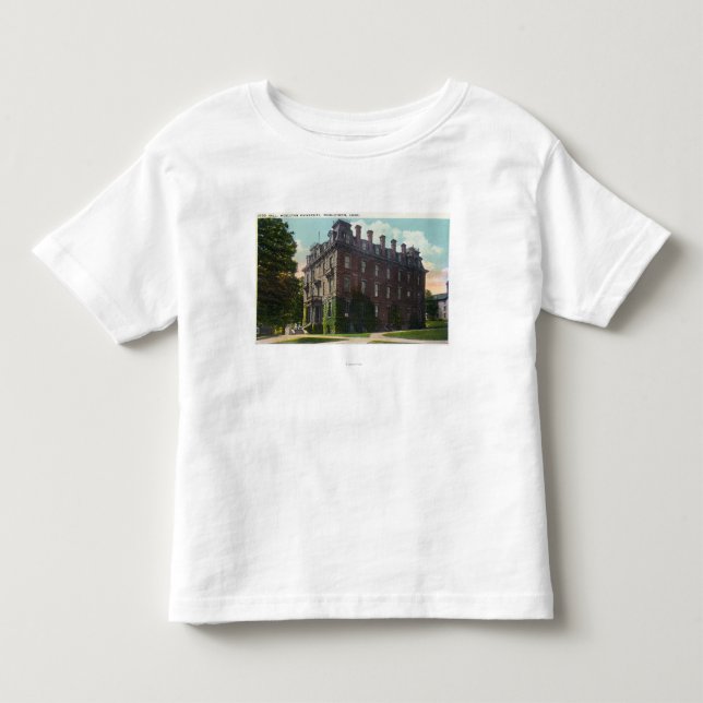Außenansicht von Judd Hall, Wesleyan Universität Kleinkind T-shirt (Vorderseite)
