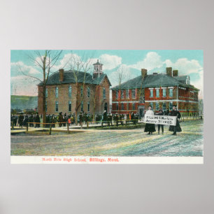 Außenansicht von Nordseiten-Highschool Poster