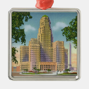 Außenansicht von Rathaus u. das McKinley Silbernes Ornament