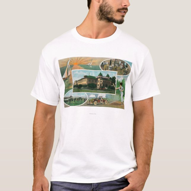 Außenansicht von Sanitarium und von T-Shirt (Vorderseite)