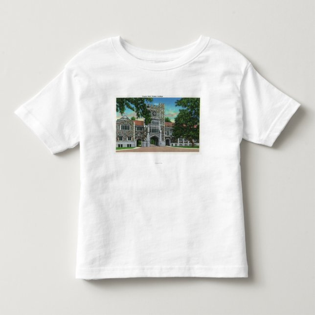 Außenansicht von Taylor Hall, Vassar Uni Kleinkind T-shirt (Vorderseite)