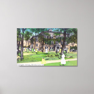 Außenansicht von Washington-Schule Leinwanddruck