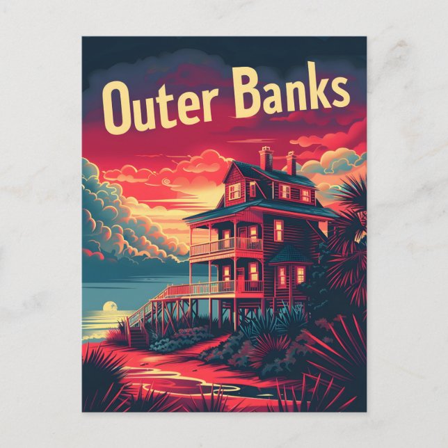 Außenbänke reisen und reisen postkarte (Vorderseite)