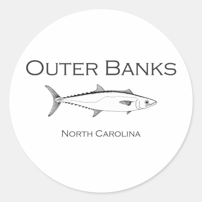 Außenbanken North Carolina King Mackerel Runder Aufkleber (Vorderseite)