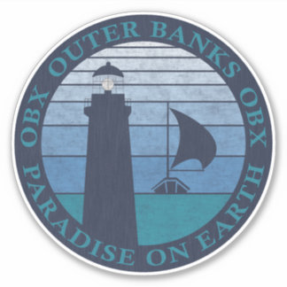 Außenbanken OBX Blue Sky Navy Aqua Vintag Aufkleber