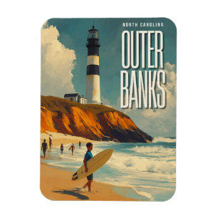 Außenbanks NC Vintage Travel Magnet