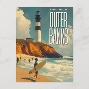Außenbanks NC Vintage Travel Postkarte