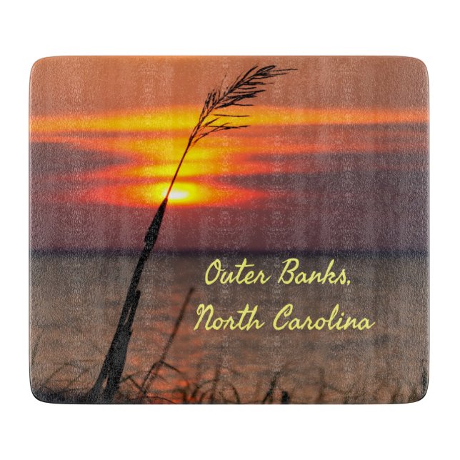 Außenbanks North Carolina Beach Sunset Orange Sky Schneidebrett (Vorderseite)